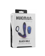 Plug anale vibrante con anello per pene 2 in 1 - Hueman Black Hole