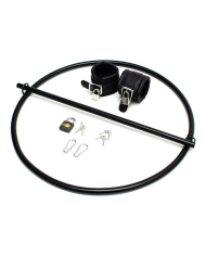 Anneau de retenue avec attaches poignets en cuir et cadenas - Rimba