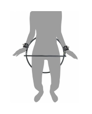 Anneau de retenue avec attaches poignets en cuir et cadenas - Rimba