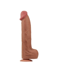 Dildo réaliste double densité 20.5 cm (Brun) - LoveToy Sliding Skin Dong