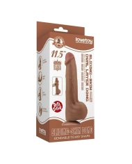 Dildo réaliste double densité 20.5 cm (Brun) - LoveToy Sliding Skin Dong