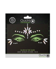 Bijoux autocollants pour les yeux fluoréscent - Ouch! Glow in the Dark Face