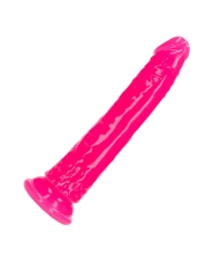 Realistischer neonpink Dildo mit Saugnapf 18 cm - RealRock Glow in the Dark