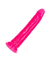 Dildo realistic fluorescent Pink with suction cup 18 cm - RealRock Glow in the Dark