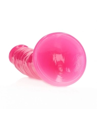 Realistischer neonpink Dildo mit Saugnapf 18 cm - RealRock Glow in the Dark
