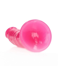 Dildo realistic fluorescent Pink with suction cup 18 cm - RealRock Glow in the Dark