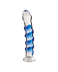 Dildo en verre (Bleu & transparent) - Icicles No. 5