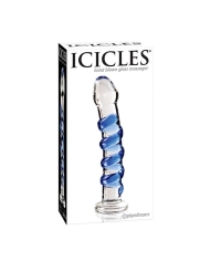 Dildo en verre (Bleu & transparent) - Icicles No. 5