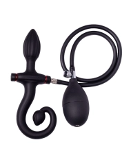 Inflatable silicone anal plug with handle and pump - Rimba