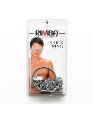 Pinces à seins avec chaînette et cockring (5 cm) - Rimba