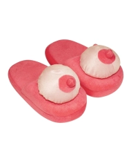 Humorous plush slippers (for HIM) - Busen-Puschen