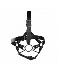 Face harness with spider gag and nose hooks - Ouch!