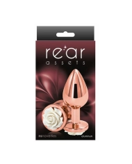 Plug anale Alu Rear Assets Rose bianca (M) - NS Novelties
