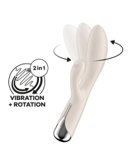 Rotating rabbit vibrator (White) - Satisfyer Spinning Rabbit