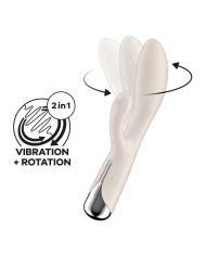 Vibromasseur rabbit rotatif (Blanc) - Satisfyer Spinning Rabbit