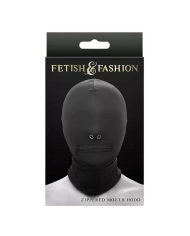 Cagoule BDSM 1 ouverture (Noir) - Fetish & Fashion Zippered Mouth NS Novelties