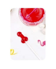 Sucette en forme de pénis avec alcool Daiquiri à la fraise - Secret Play