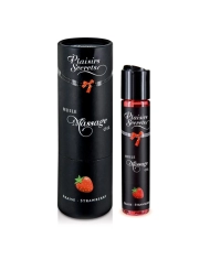 Huile de massage comestible (fraise) - Plaisirs Secrets