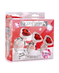 Coffret d'entraînement anal (3 pièces) - Booty Sparks Red Heart