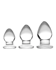Set of 3 glass anal plugs - Prisms Triplets