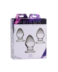 Set of 3 glass anal plugs - Prisms Triplets