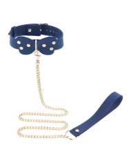 Collier BDSM avec laisse (Bleu) - Taboom Silicone Supreme