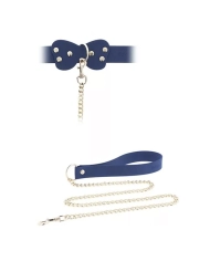 Collier BDSM avec laisse (Bleu) - Taboom Silicone Supreme