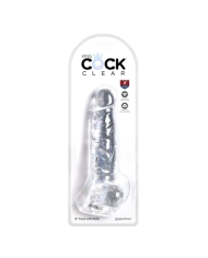 Dildo réaliste transparent avec testicules (18 cm) - King Cock