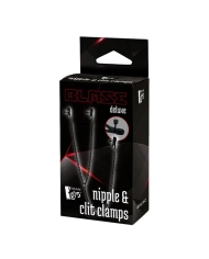 Breast & clitoral forceps with chain (Black) - Blaze Deluxe