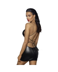 Mini Robe sexy Power Wetlook F252 - Noir Handmade