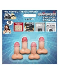Pack de 4 pénis magnétiques Snap-On Peckers