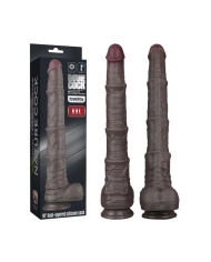 Dildo réaliste double densité 35.5 cm (Noir) - LoveToy Nature Cock