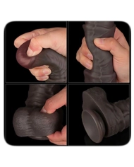 Dildo réaliste double densité 35.5 cm (Noir) - LoveToy Nature Cock