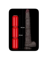 Dildo réaliste double densité 35.5 cm (Noir) - LoveToy Nature Cock