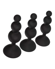 Set de chapelets anaux (Noir) - CalExotics Silicone Beaded Anal Kit