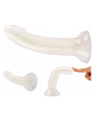 Love to Love Dildolls Extravaganza Dildo - 16 cm - Glittery White