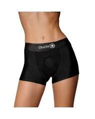 Imbracatura lingerie Ouch! Vibrating Strap-on Boxer - Nero