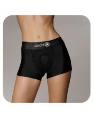Harnais lingerie Ouch! Vibrating Strap-on Boxer - Noir