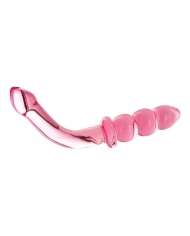 Dildo en verre Prisms Hamsa point G & prostate - Rose