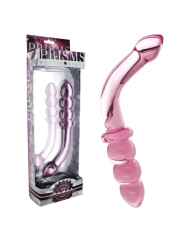 Dildo en verre Prisms Hamsa point G & prostate - Rose