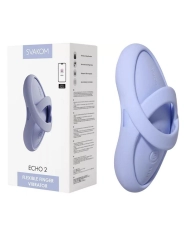 Stimulateur vibrant & chauffant en silicone - Svakom Echo 2 (Bleu ciel)
