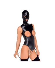 Bad Kitty Body ouvert avec cagoule à 3 ouvertures - Noir