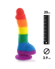 Gay Dildo mit Hodensack in Regenbogen-Farben  - Pride Dildo