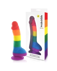 Rainbow Gay dildo with scrotum - Dildo Pride