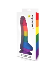 Gay Dildo mit Hodensack in Regenbogen-Farben  - Pride Dildo