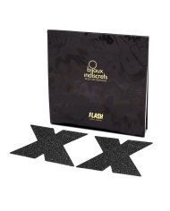 Nippies Flash Cross Noirs - Cache-tétons adhésifs