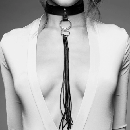 Collier BDSM de soumission Maze Tassel Chocker Noir - Bijoux Indiscrets