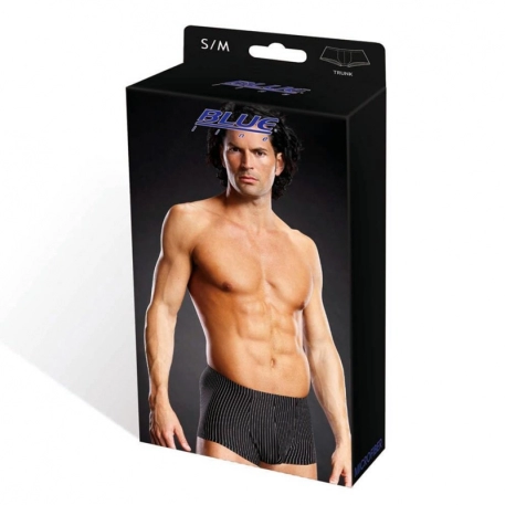Black Sexy Boxer with white stripes Performance Microfiber - Blue Line