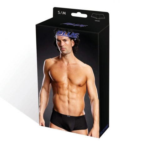 Black Sexy Short Performance Microfiber - Blue Line