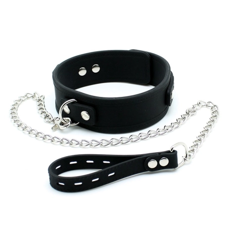 Collier BDSM en silicone et laisse en métal - Rimba